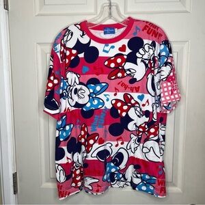 Disney Minnie Mouse Tokoyo Disneyland Pink Red White Blue Tshirt - Size L